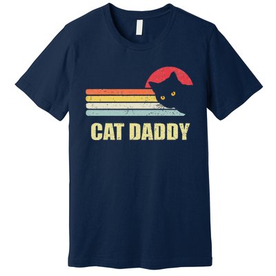 Cat Daddy Funny Vintage Style Cat Retro Distressed Premium T-Shirt