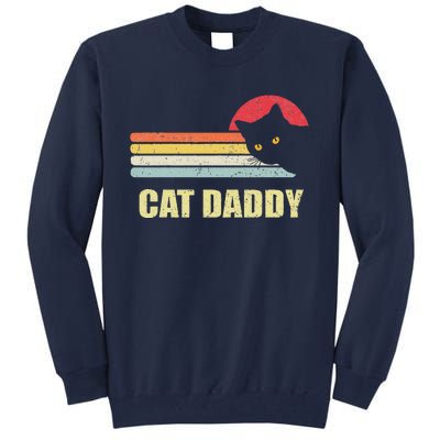 Cat Daddy Funny Vintage Style Cat Retro Distressed Tall Sweatshirt