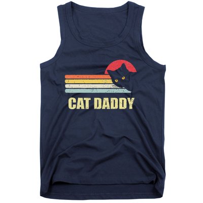 Cat Daddy Funny Vintage Style Cat Retro Distressed Tank Top