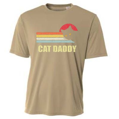 Cat Daddy Funny Vintage Style Cat Retro Distressed Cooling Performance Crew T-Shirt