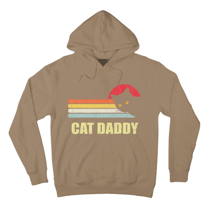 Cat Daddy Funny Vintage Style Cat Retro Distressed Hoodie