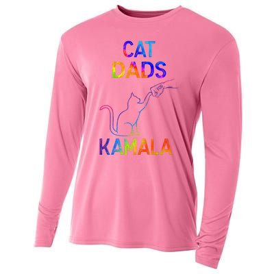 Cat Dads For Kamala Tiedye Harris Madam President 47 Cooling Performance Long Sleeve Crew