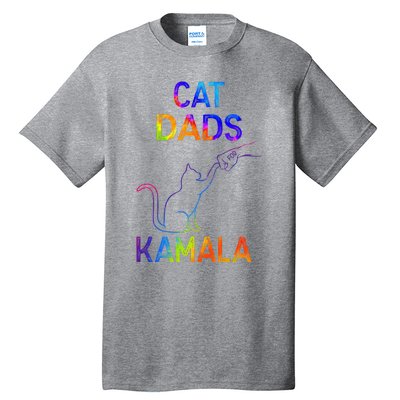 Cat Dads For Kamala Tiedye Harris Madam President 47 Tall T-Shirt