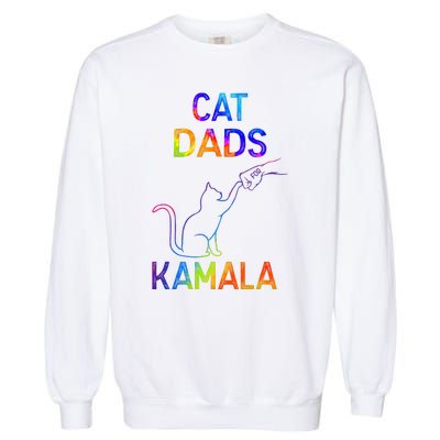 Cat Dads For Kamala Tiedye Harris Madam President 47 Garment-Dyed Sweatshirt