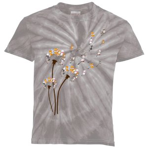 Cat Dandelion Funny Gift For Cat Lovers Kids Tie-Dye T-Shirt