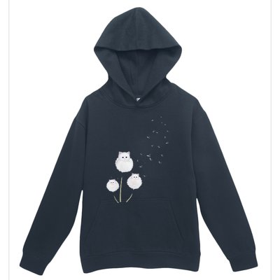 Cat Dandelion Flower Cat Lover Gifts Urban Pullover Hoodie