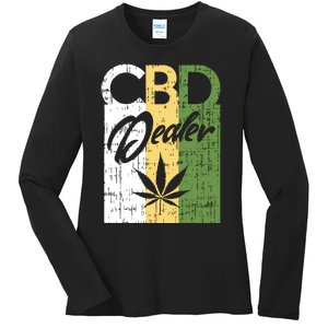 CBD Dealer For Budtenders Marijuana Happy 420 Weed Lover Ladies Long Sleeve Shirt