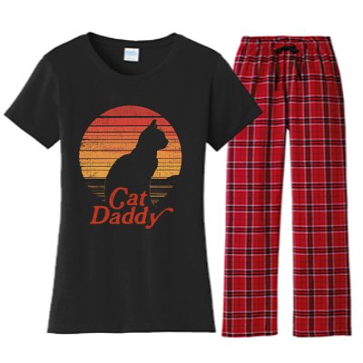 Cat Daddy Funny Cat Lover Cat Dad Women's Flannel Pajama Set