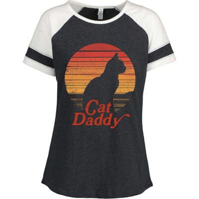 Cat Daddy Funny Cat Lover Cat Dad Enza Ladies Jersey Colorblock Tee