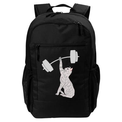Cat Deadlifting Funny Fitness Gym Lover Cat BarBell Backpack