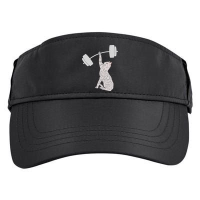 Cat Deadlifting Funny Fitness Gym Lover Cat BarBell Adult Drive Performance Visor