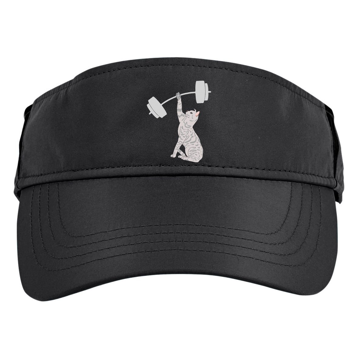 Cat Deadlifting Funny Fitness Gym Lover Cat BarBell Adult Drive Performance Visor