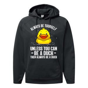 Cute Duck For  Aquatic Bird Rubber Duck Lovers Performance Fleece Hoodie