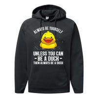 Cute Duck For  Aquatic Bird Rubber Duck Lovers Performance Fleece Hoodie