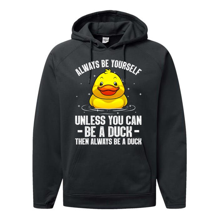 Cute Duck For  Aquatic Bird Rubber Duck Lovers Performance Fleece Hoodie