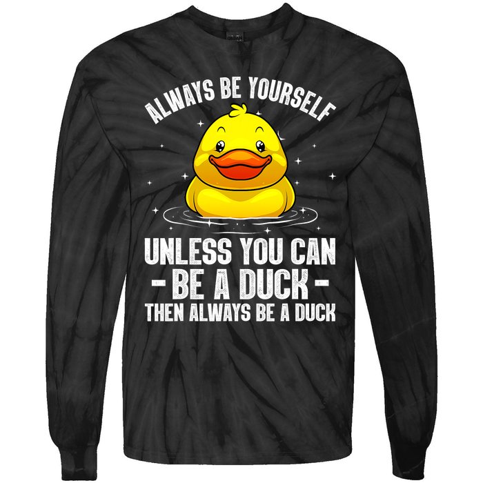 Cute Duck For  Aquatic Bird Rubber Duck Lovers Tie-Dye Long Sleeve Shirt