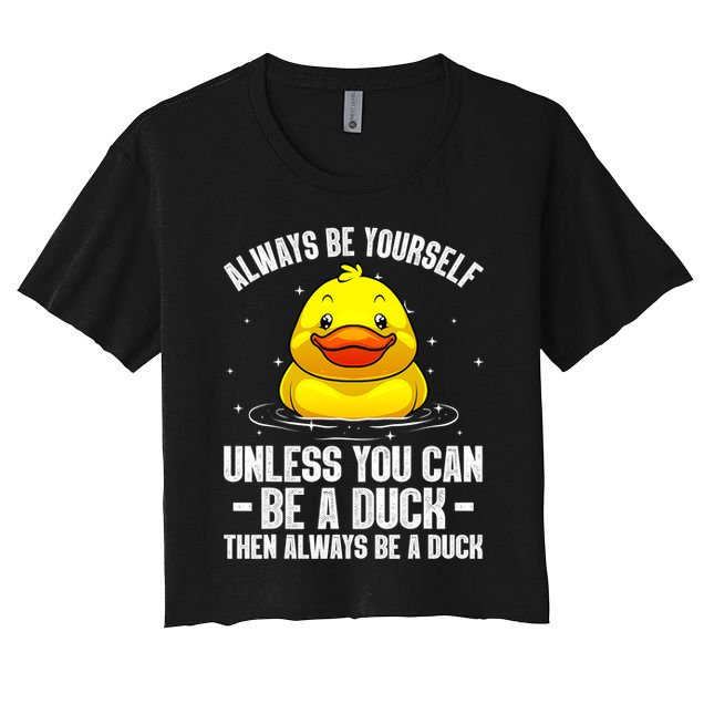 Cute Duck For  Aquatic Bird Rubber Duck Lovers Women's Crop Top Tee