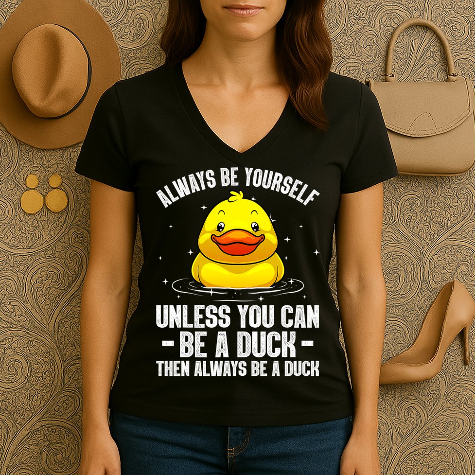 Cute Duck For  Aquatic Bird Rubber Duck Lovers Women's V-Neck T-Shirt