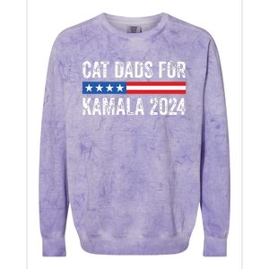 Cat Dads For Kamala Funny Cat Owner 2024 President Kamala Colorblast Crewneck Sweatshirt