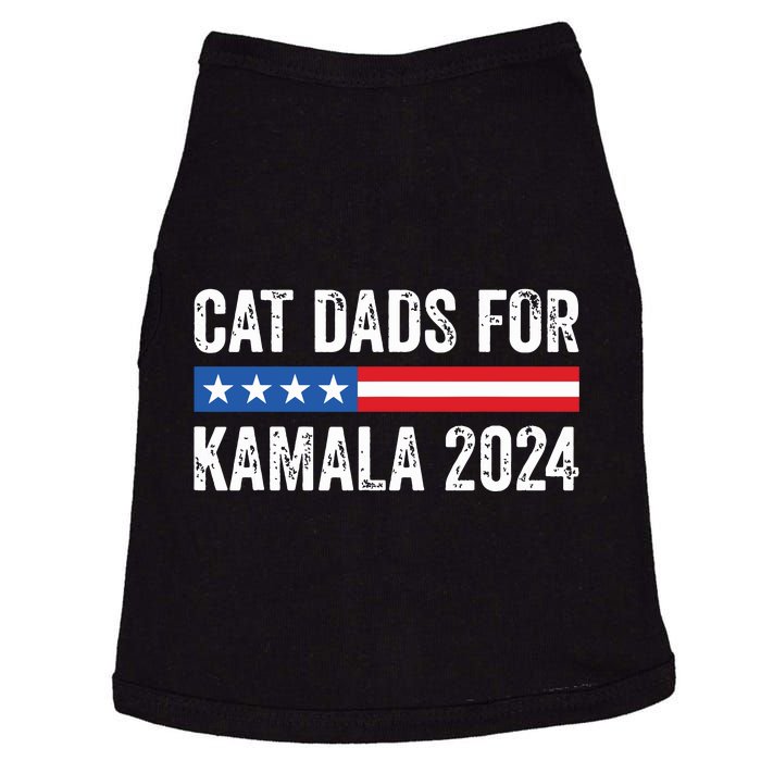 Cat Dads For Kamala Funny Cat Owner 2024 President Kamala Doggie Tank