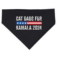 Cat Dads For Kamala Funny Cat Owner 2024 President Kamala USA-Made Doggie Bandana