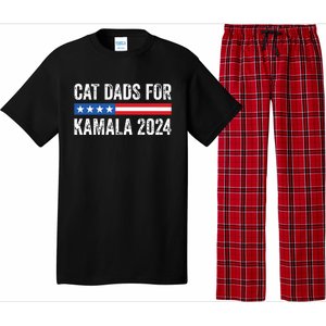 Cat Dads For Kamala Funny Cat Owner 2024 President Kamala Pajama Set