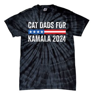 Cat Dads For Kamala Funny Cat Owner 2024 President Kamala Tie-Dye T-Shirt