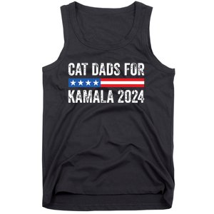 Cat Dads For Kamala Funny Cat Owner 2024 President Kamala Tank Top