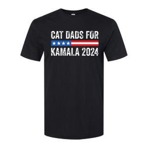 Cat Dads For Kamala Funny Cat Owner 2024 President Kamala Softstyle CVC T-Shirt