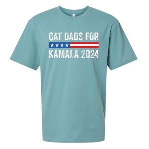 Cat Dads For Kamala Funny Cat Owner 2024 President Kamala Sueded Cloud Jersey T-Shirt