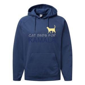 Cat Dads For Kamala Harris For President 2024 Performance Fleece Hoodie