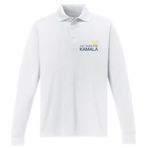 Cat Dads For Kamala Harris For President 2024 Performance Long Sleeve Polo