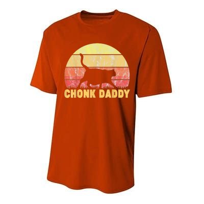 Chonk Daddy Fat Cat Dad Lover Meme Gifts Performance Sprint T-Shirt