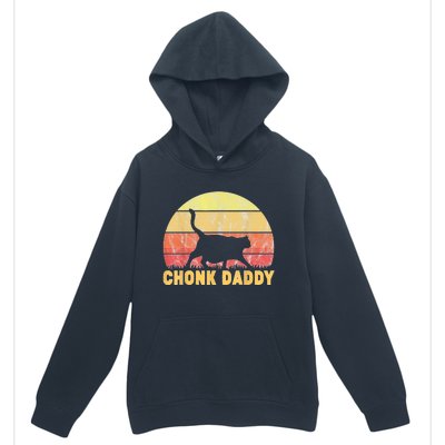 Chonk Daddy Fat Cat Dad Lover Meme Gifts Urban Pullover Hoodie