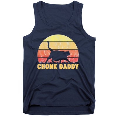 Chonk Daddy Fat Cat Dad Lover Meme Gifts Tank Top