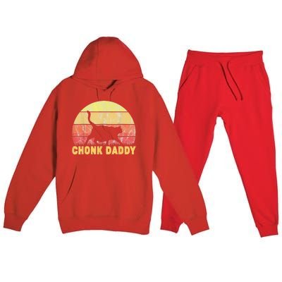 Chonk Daddy Fat Cat Dad Lover Meme Gifts Premium Hooded Sweatsuit Set