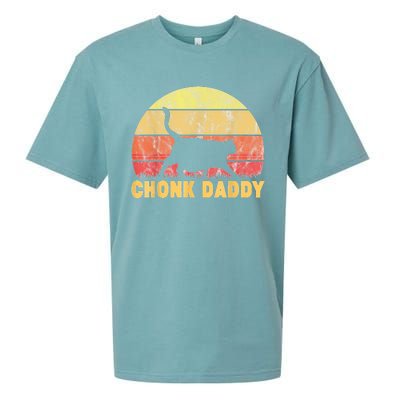 Chonk Daddy Fat Cat Dad Lover Meme Gifts Sueded Cloud Jersey T-Shirt