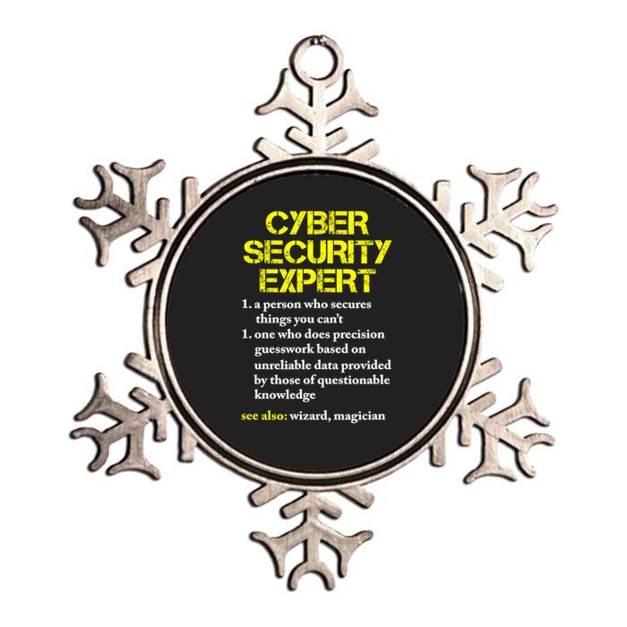 Cybersecurity Definition Funny Secures Things You Cant Metallic Star Ornament
