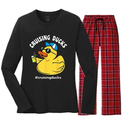 Cruising Ducks Family Cruise Matching Cruise Duck Women's Long Sleeve Flannel Pajama Set 