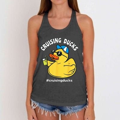 Cruising Ducks Family Cruise Matching Cruise Duck Women's Knotted Racerback Tank