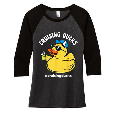 Cruising Ducks Family Cruise Matching Cruise Duck Women's Tri-Blend 3/4-Sleeve Raglan Shirt