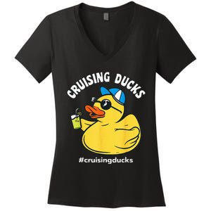 Cruising Ducks Family Cruise Matching Cruise Duck Women's V-Neck T-Shirt