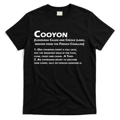 Cooyon Definition Funny Cajun Creole Coonass T-Shirt
