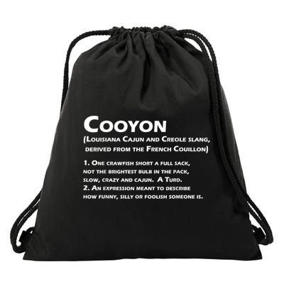 Cooyon Definition Funny Cajun Creole Coonass Drawstring Bag