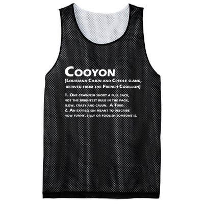 Cooyon Definition Funny Cajun Creole Coonass Mesh Reversible Basketball Jersey Tank
