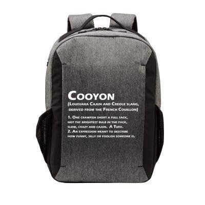 Cooyon Definition Funny Cajun Creole Coonass Vector Backpack