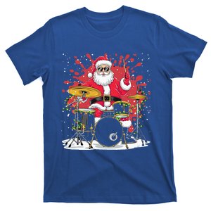 Christmas Drummer Funny Santa Claus On Drums T-Shirt