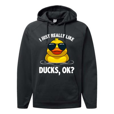 Cool Ducks For Duck Lovers Owner Duck Hunting Bird Performance Fleece Hoodie