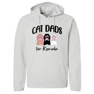 Cat Dads For Kamala Funny Political Performance Fleece Hoodie