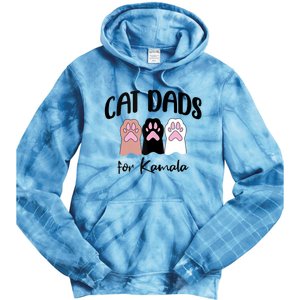 Cat Dads For Kamala Funny Political Tie Dye Hoodie